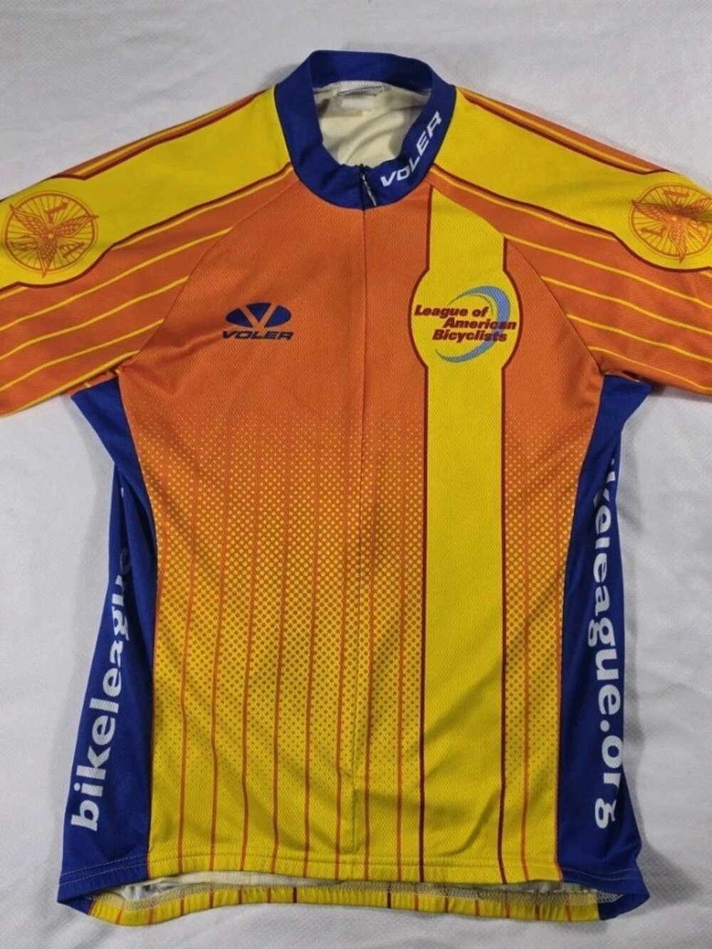 Voler Cycling Jersey Men S Orange League American Bicyclists Pockets See Measure